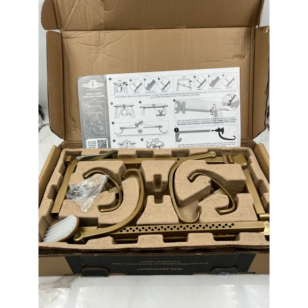 Village Lighting Single Door Garland Hanger Gold V-20911-GLD Fits 35-52